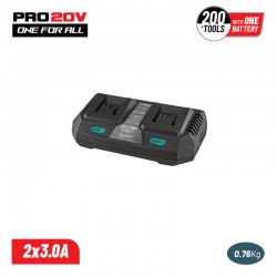 BBP2005 Φορτιστής Διπλής Μπαταρίας, 20V Li-Ion-2X4Ah-3A