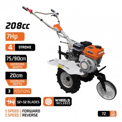 MB5800 Σκαπτικό Βενζίνης 208cc.7Hp,2 ταχυτήτων,75-90cm,12+12 Μαχαίρια