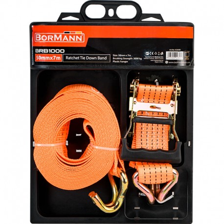 BORMANN Pro BRB1000 Ιμάντες Πρόσδεσης Καστάνιας 50mm x 7m,Αντοχή 3Ton
